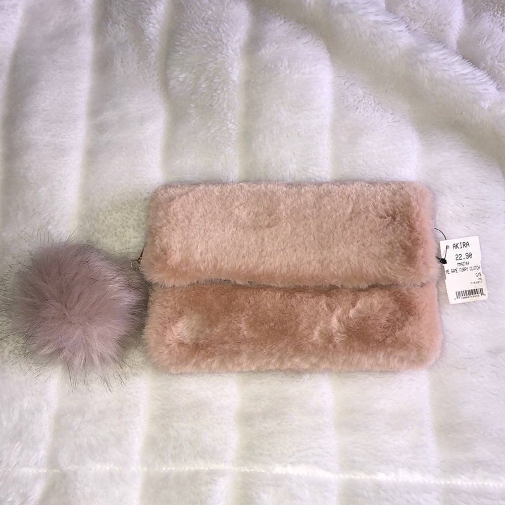 Blush Pink Fur Clutch